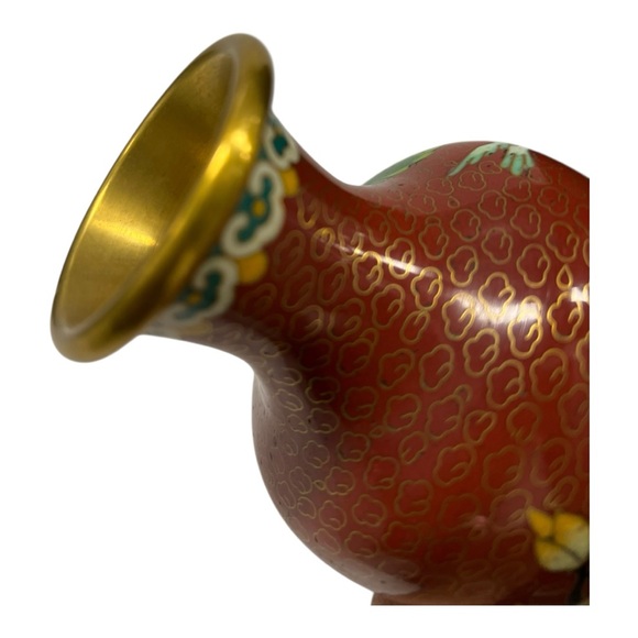 Elegant Floral Cloisonné Vase - Picture 4 of 5